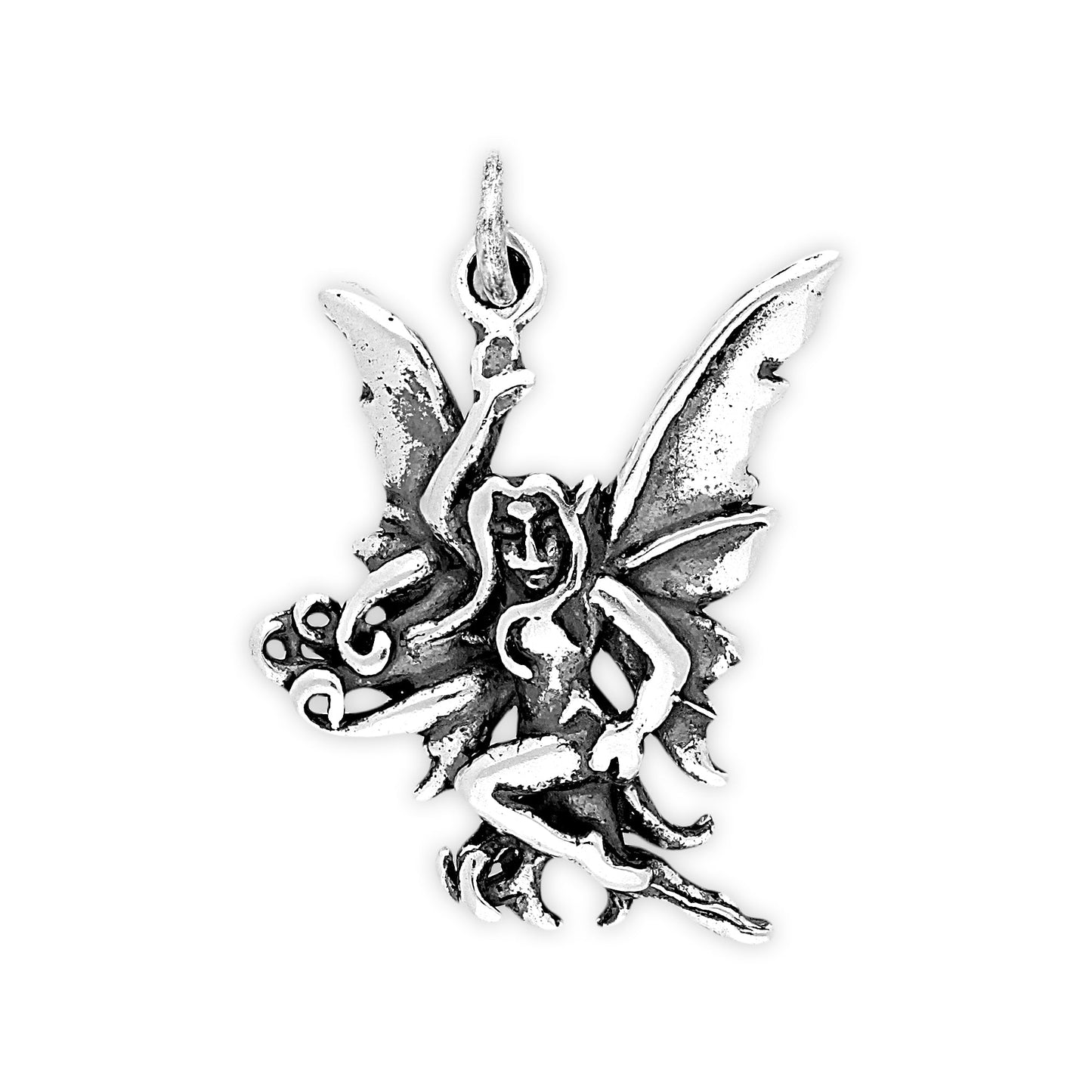 Sterling Silver Fairy with Horns Charm