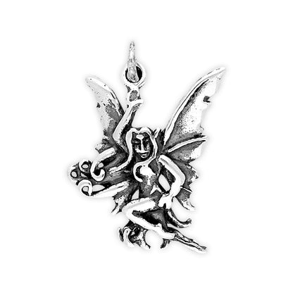 Sterling Silver Fairy with Horns Charm