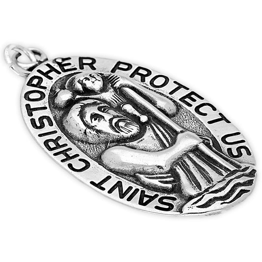 Sterling Silver Large St Christopher Charm