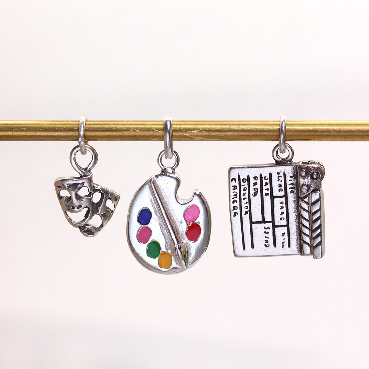 Sterling Silver & Enamel Artist's Palette Charm