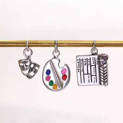 Small Sterling Silver Comedy & Tragedy Mask Theatre Charm
