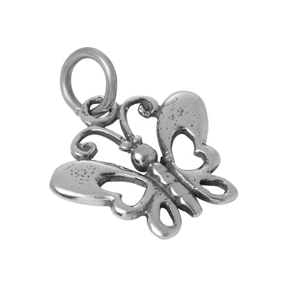 Sterling Silver Butterfly With Heart Wings