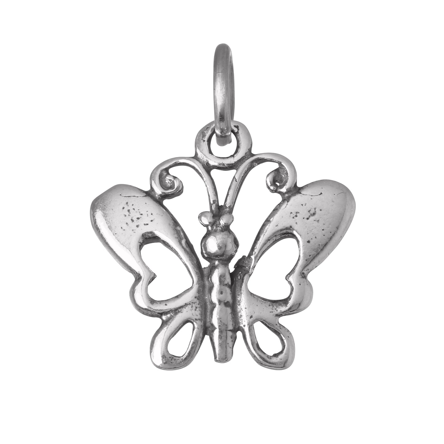 Sterling Silver Butterfly With Heart Wings