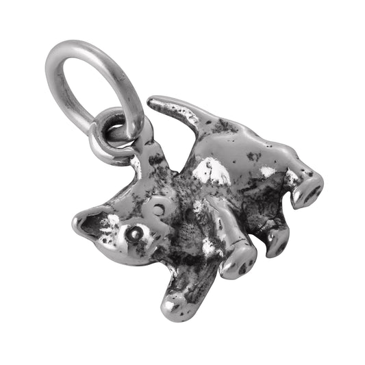 Sterling Silver Playful Kitten Charm