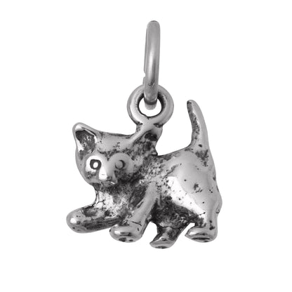 Sterling Silver Playful Kitten Charm