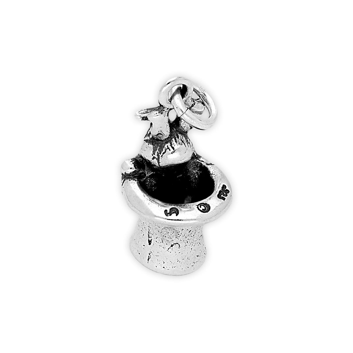 Sterling Silver Magic Rabbit in Hat Charm