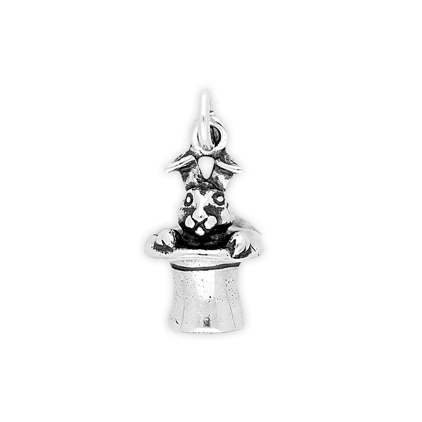 Sterling Silver Magic Rabbit in Hat Charm