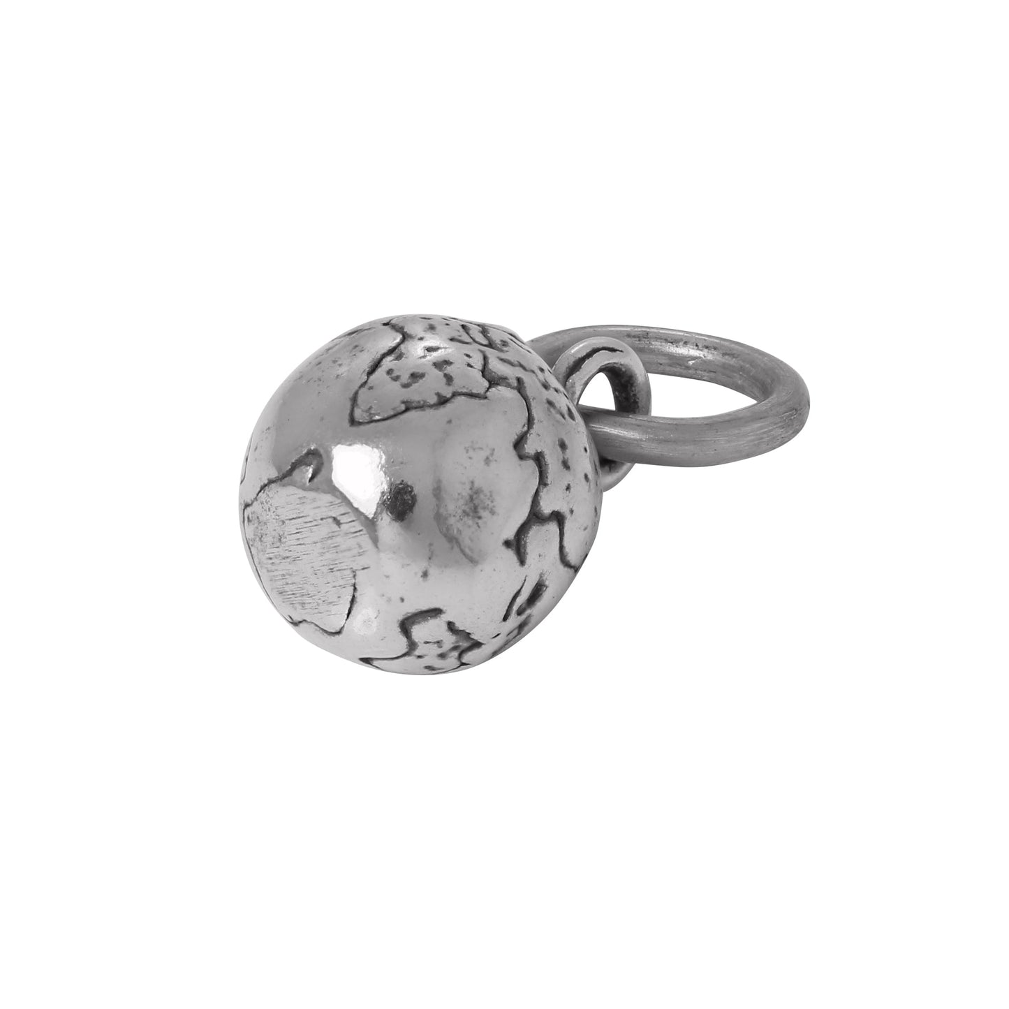 Sterling Silver 3D Globe Charm