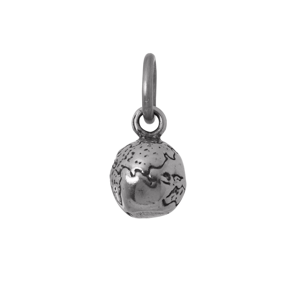 Sterling Silver 3D Globe Charm