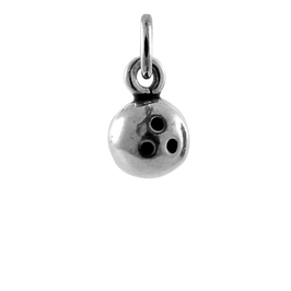 Sterling Silver 3D Bowling Ball Charm