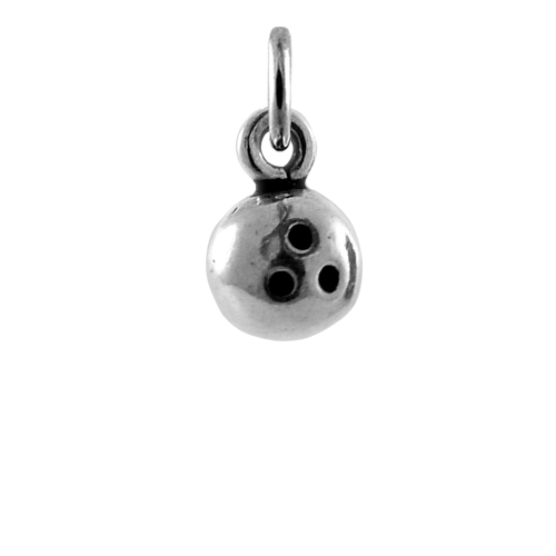 Sterling Silver 3D Bowling Ball Charm