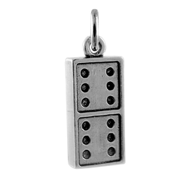 Sterling Silver 3D Dominoes Charm