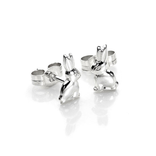 Sterling Silver Bunny Rabbit Stud Earrings