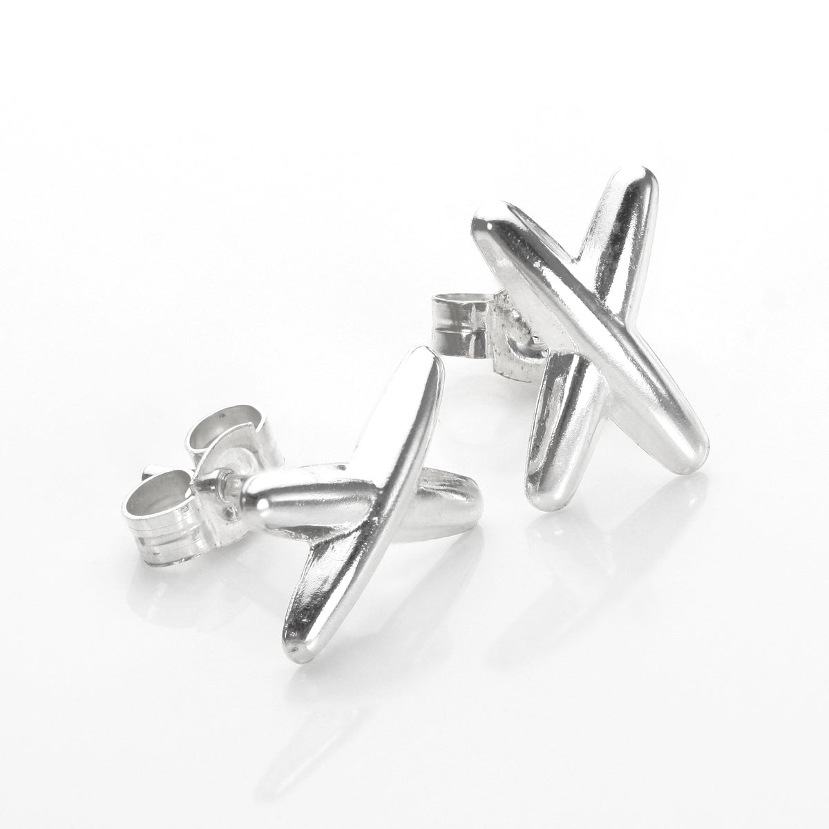 Sterling Silver Kiss Stud Earrings