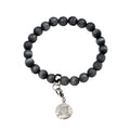 Catseye Stretch Grey Bracelet with Cubic Zirconia Butterfly Charm