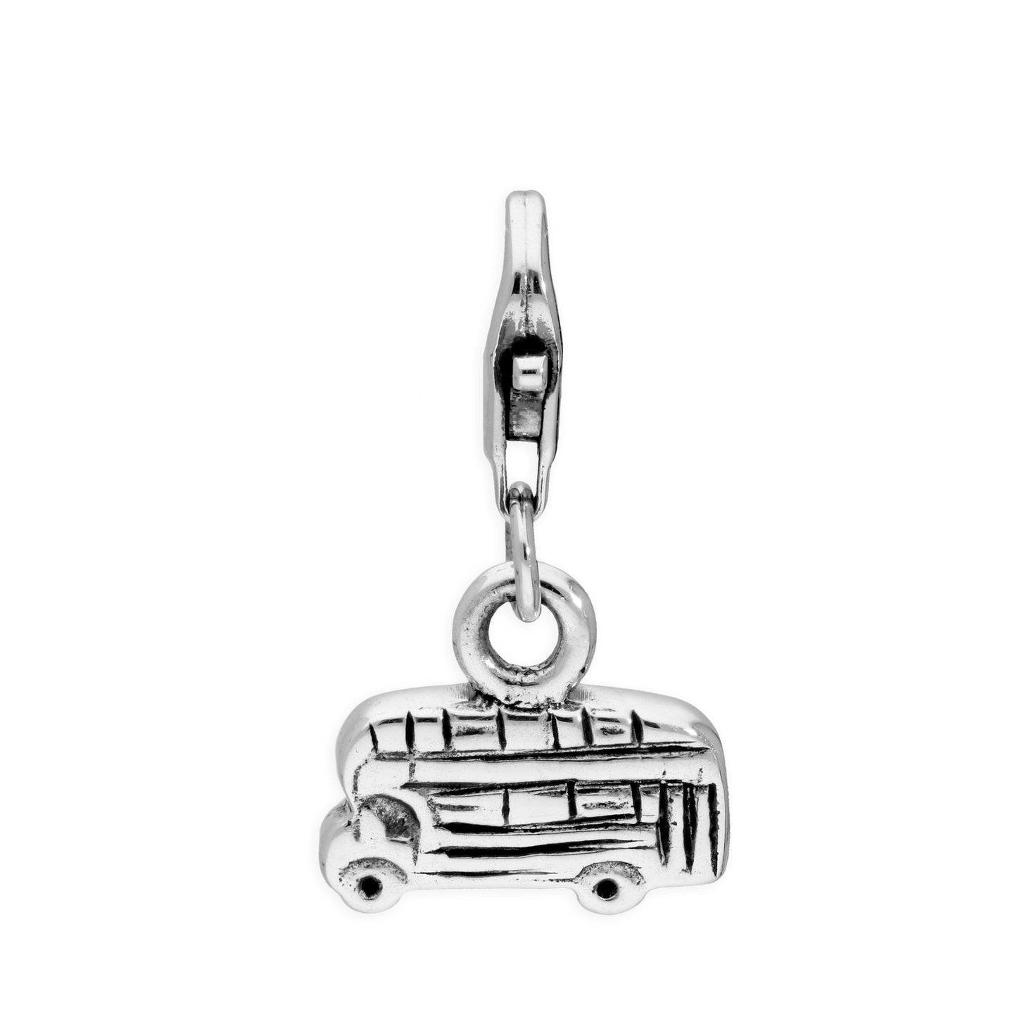 Sterling Silver London Double Decker Bus Clip on Charm
