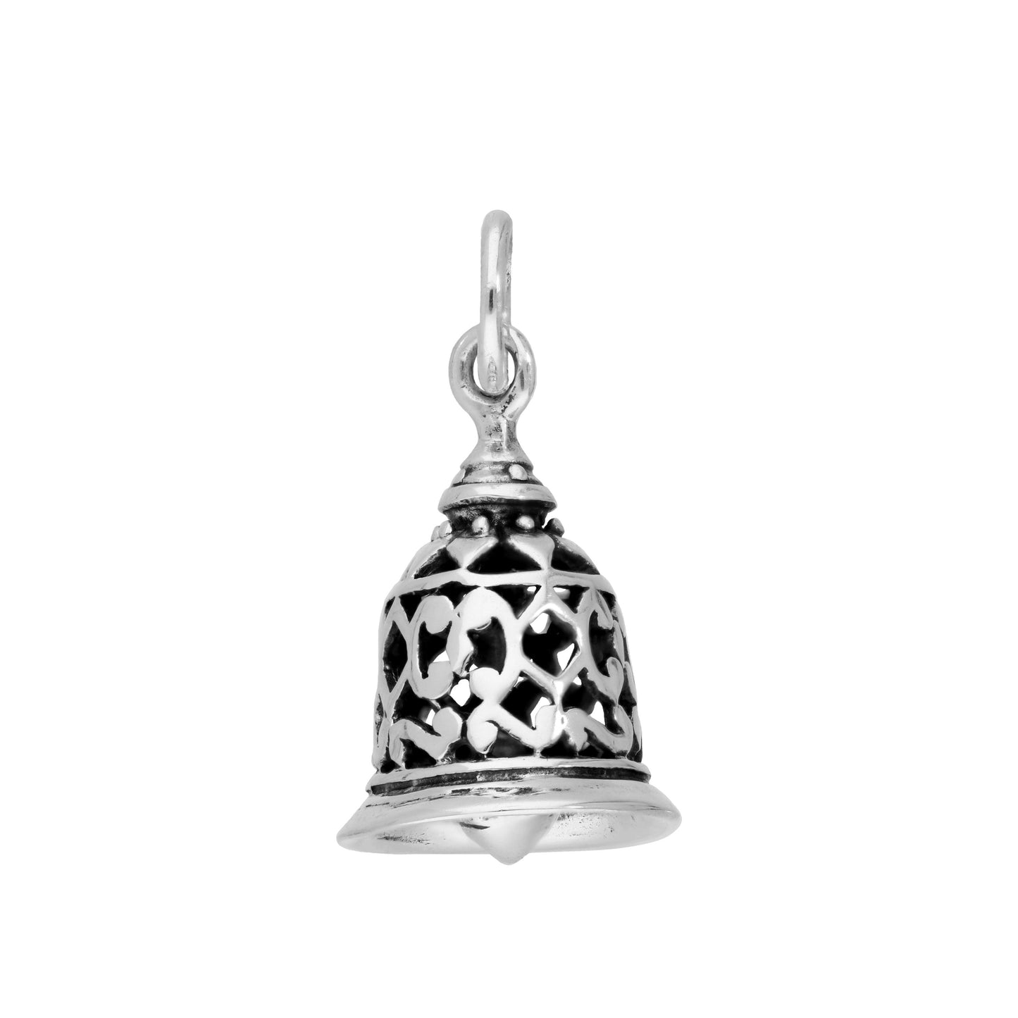 Sterling Silver 3D Ringing Bell Charm