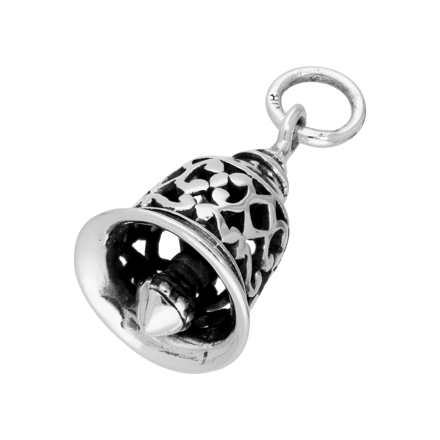 Sterling Silver 3D Ringing Bell Charm