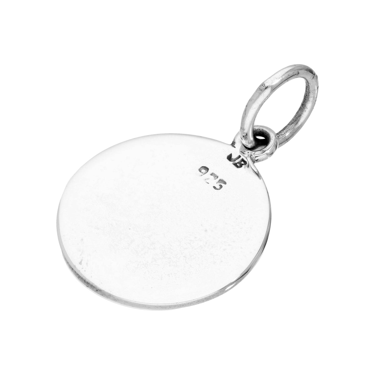 Sterling Silver Round Omh Charm