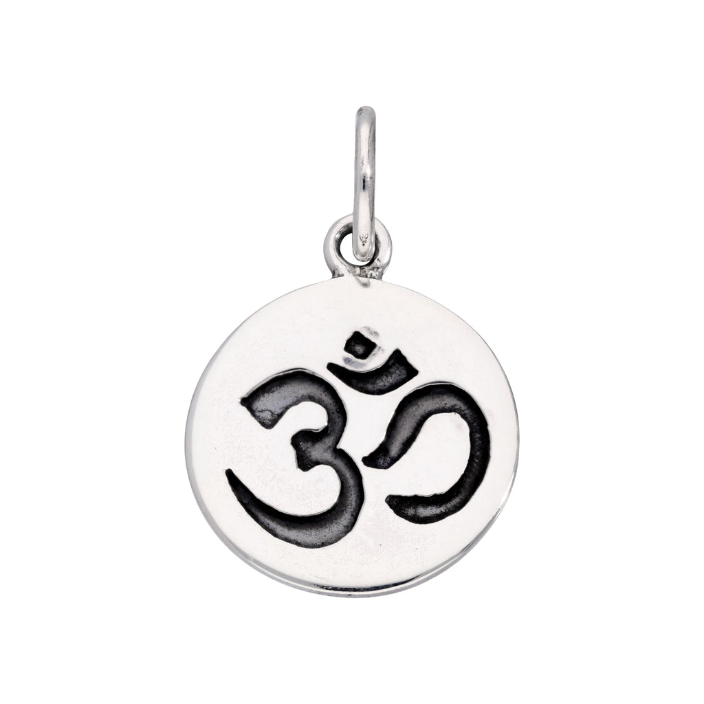 Sterling Silver Round Omh Charm