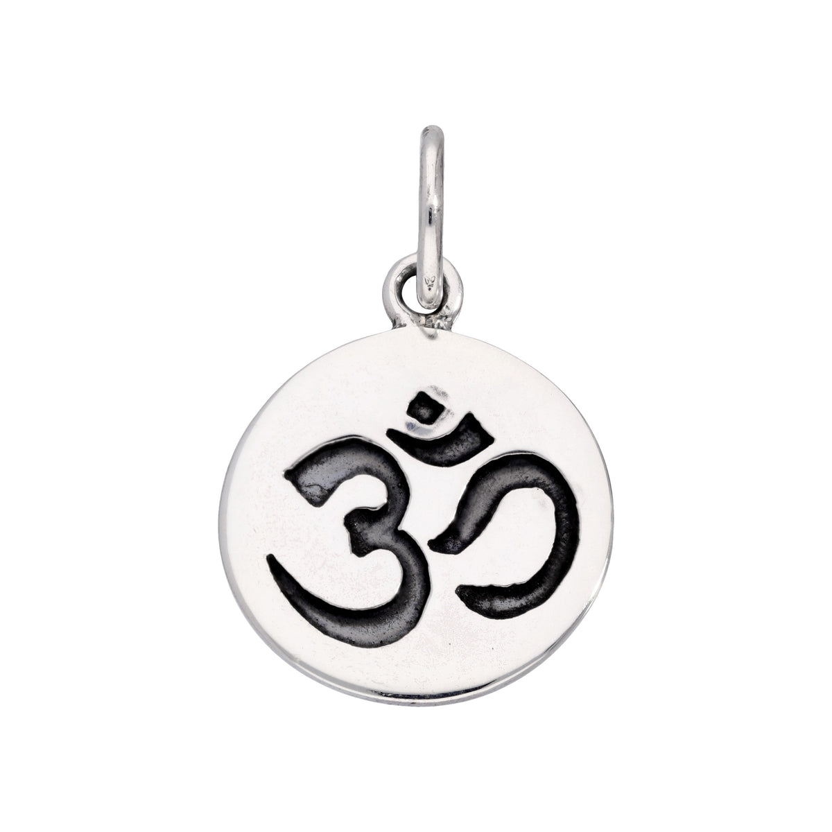 Sterling Silver Round Omh Charm
