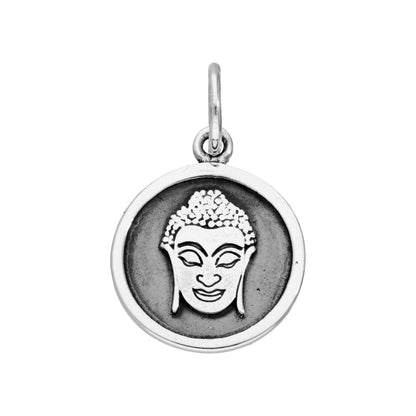 Sterling Silver Round Buddha Face Charm