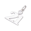 Sterling Silver 21 Charm with Clear CZ Crystal Heart