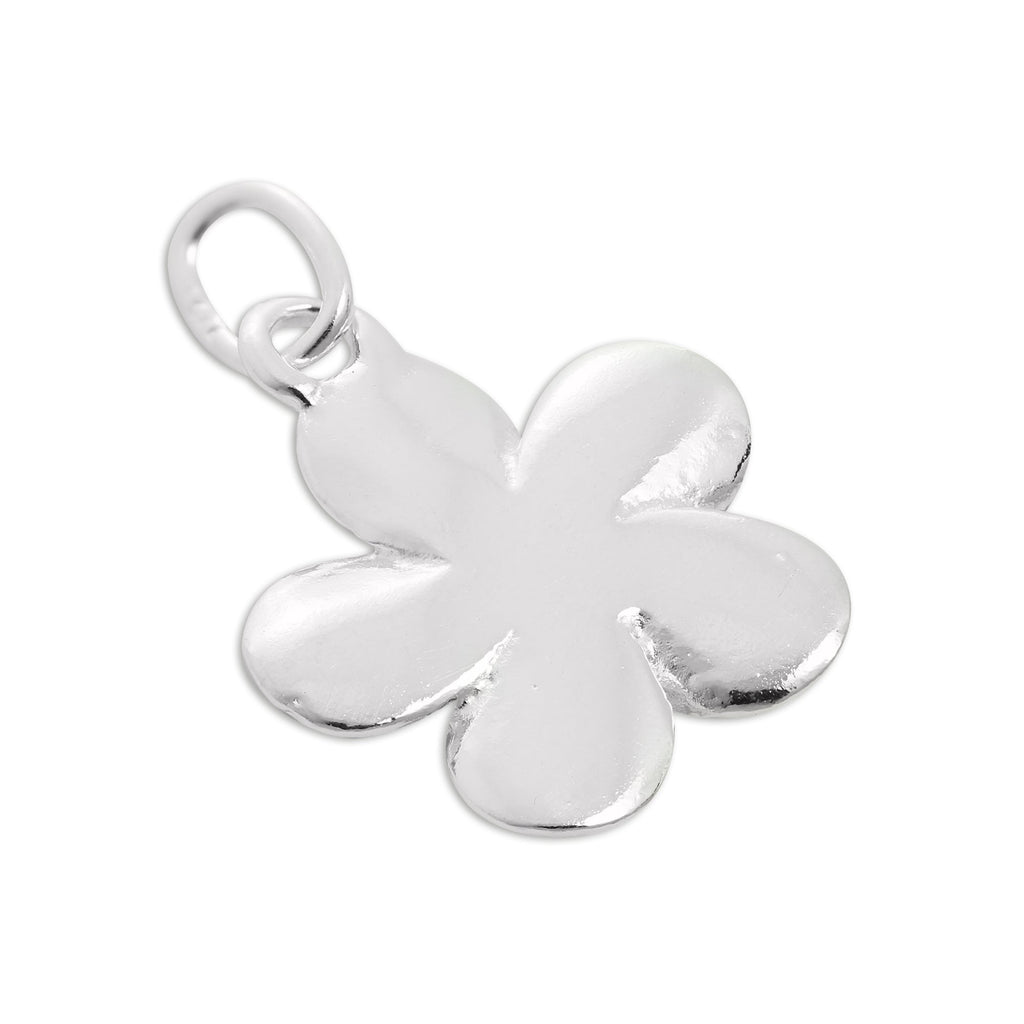 Sterling Silver & Pink Enamel Flower Charm