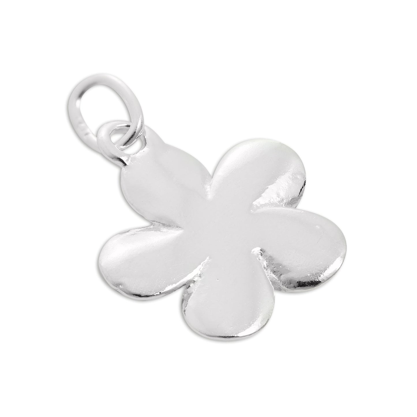 Sterling Silver & Pink Enamel Flower Charm