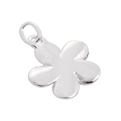 Sterling Silver & Pink Enamel Flower Charm