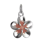 Sterling Silver & Pink Enamel Flower Charm