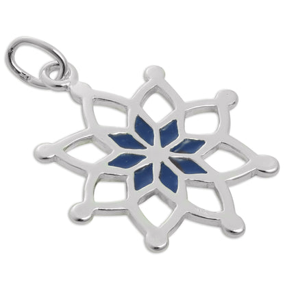 Sterling Silver & Blue Enamel Dream Catcher Charm