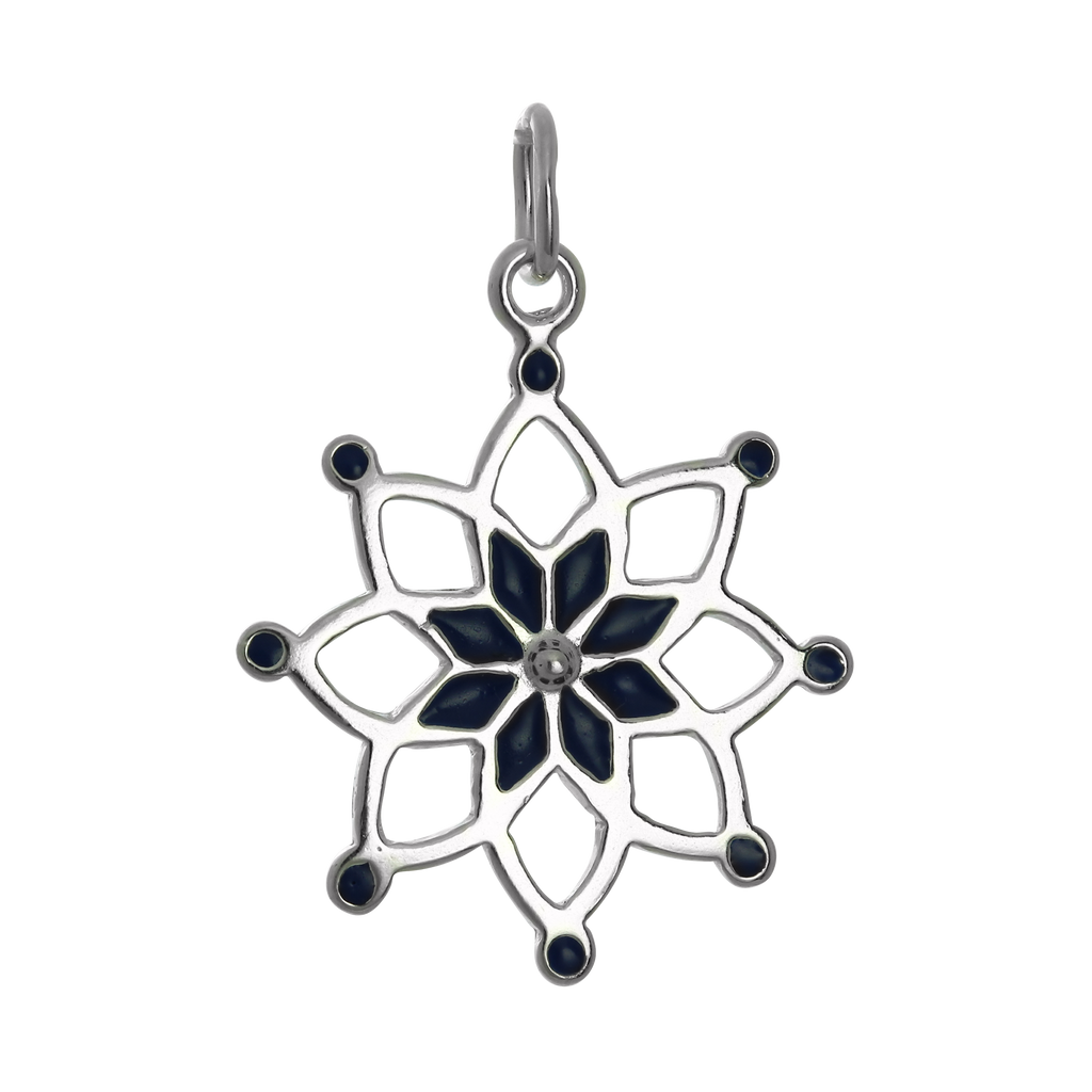Sterling Silver & Blue Enamel Dream Catcher Charm