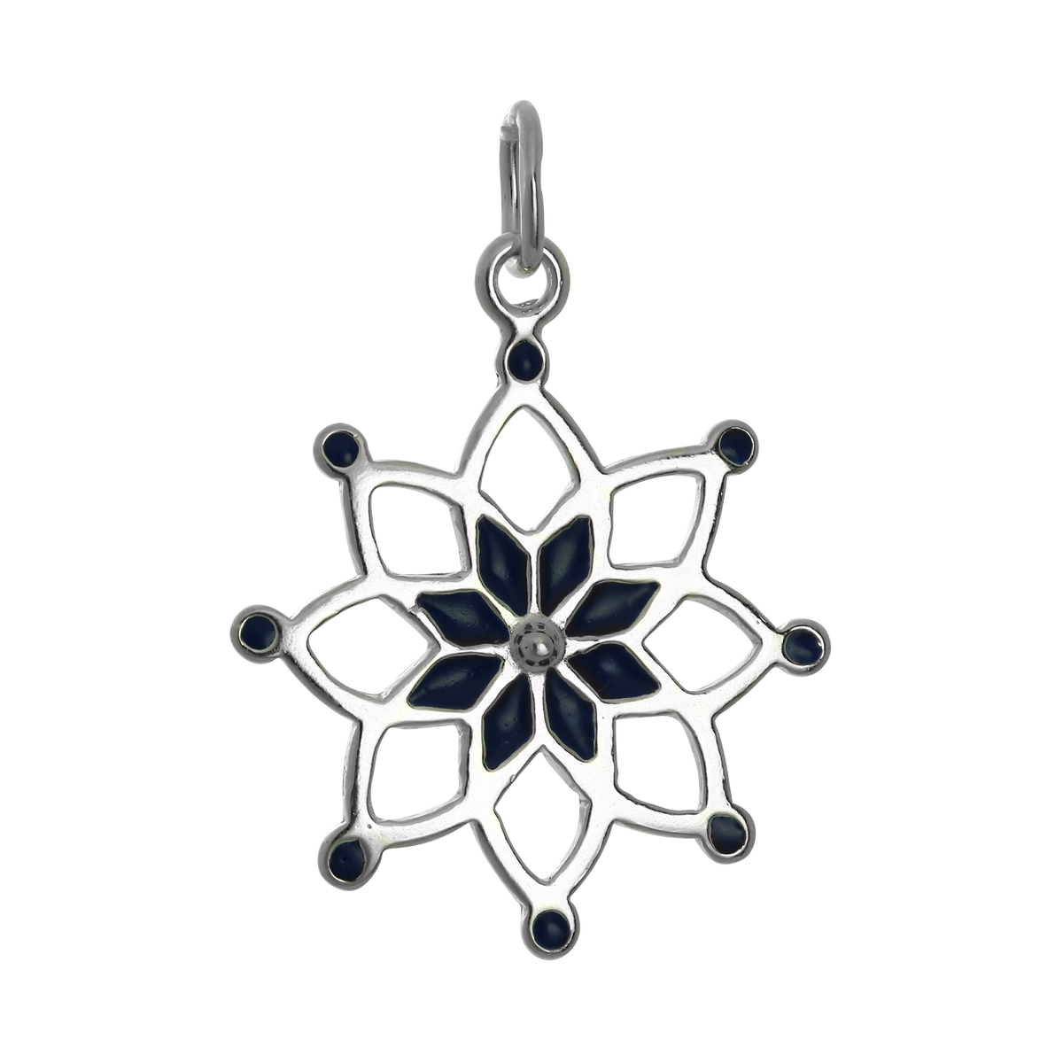 Sterling Silver & Blue Enamel Dream Catcher Charm