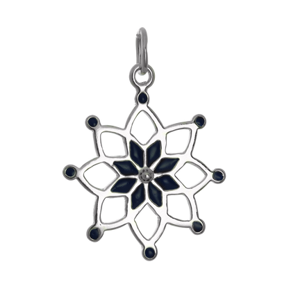 Sterling Silver & Blue Enamel Dream Catcher Charm