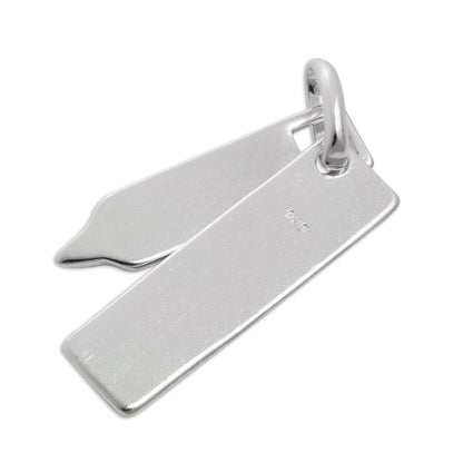 Sterling Silver & Enamel Pencil & Ruler Charm