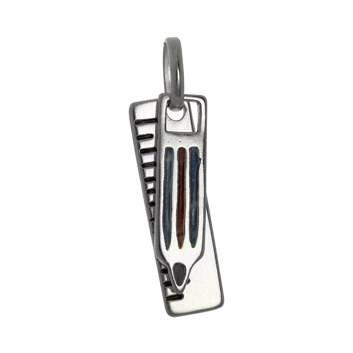 Sterling Silver & Enamel Pencil & Ruler Charm