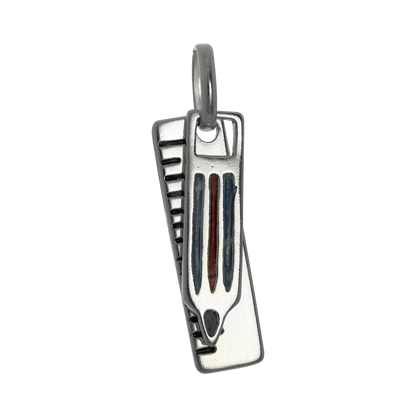 Sterling Silver & Enamel Pencil & Ruler Charm