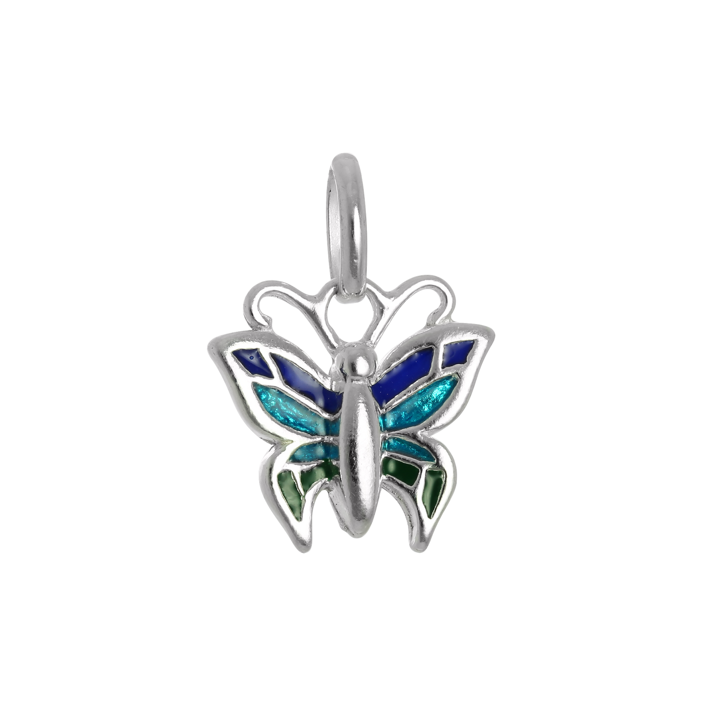 Sterling Silver & Enamel Butterfly Charm