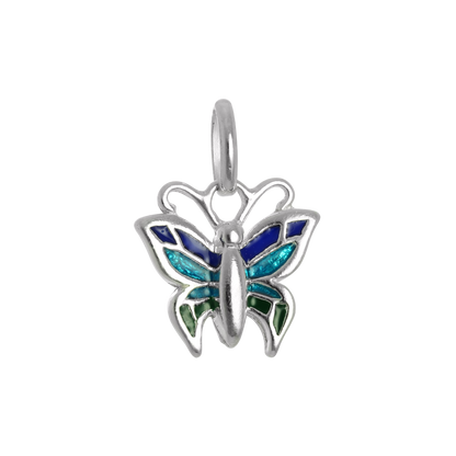 Sterling Silver & Enamel Butterfly Charm