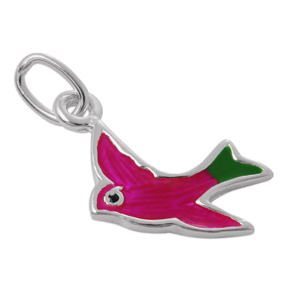 Sterling Silver & Enamel Swallow Bird Charm