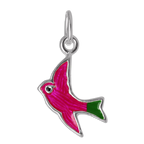 Sterling Silver & Enamel Swallow Bird Charm