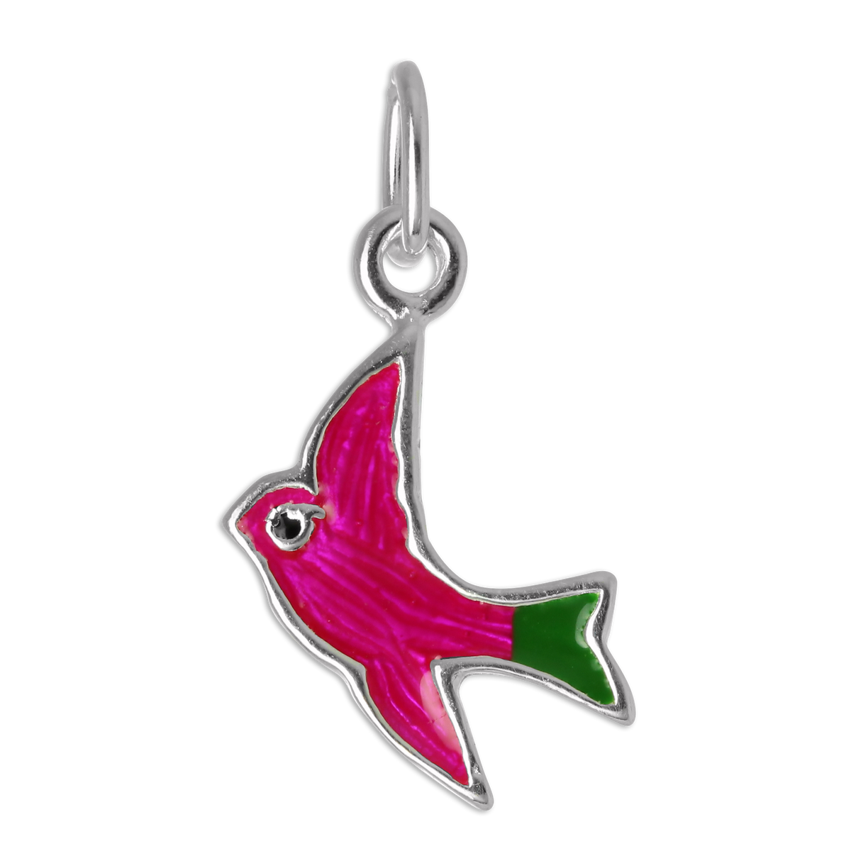 Sterling Silver & Enamel Swallow Bird Charm