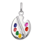 Sterling Silver & Enamel Artist's Palette Charm