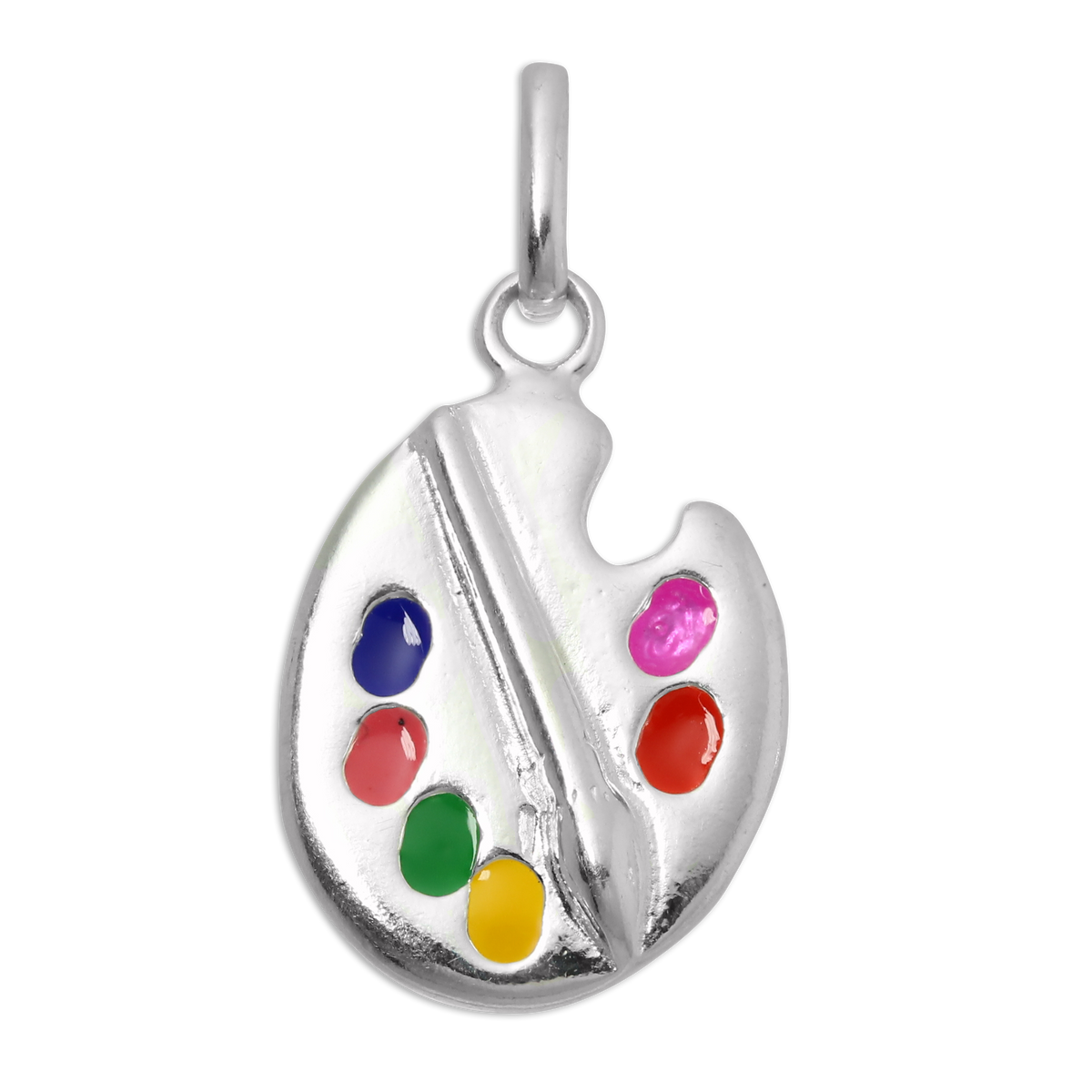 Sterling Silver & Enamel Artist's Palette Charm