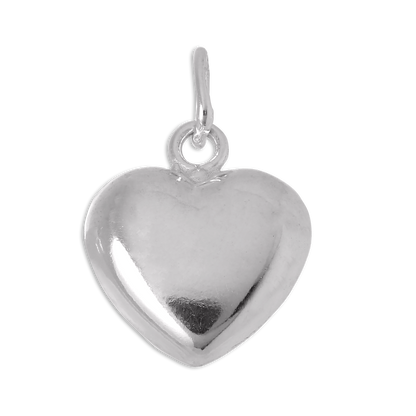 Sterling Silver Puffed Heart Charm