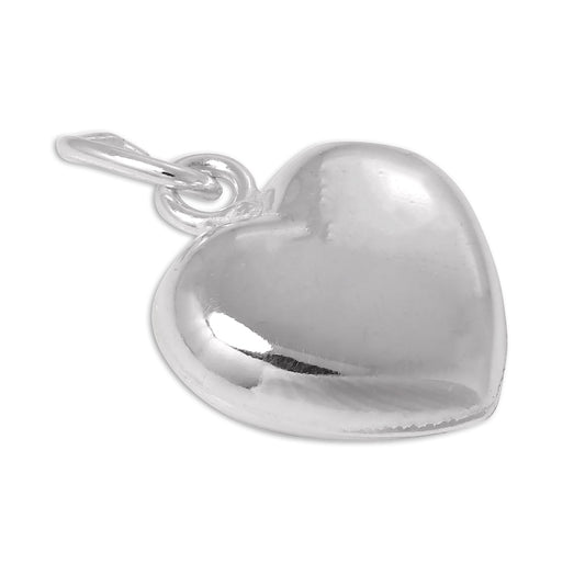 Sterling Silver Puffed Heart Charm