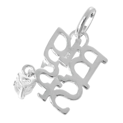 Sterling Silver Big Sis Charm with CZ Crystal Heart