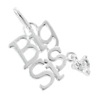 Sterling Silver Big Sis Charm with CZ Crystal Heart