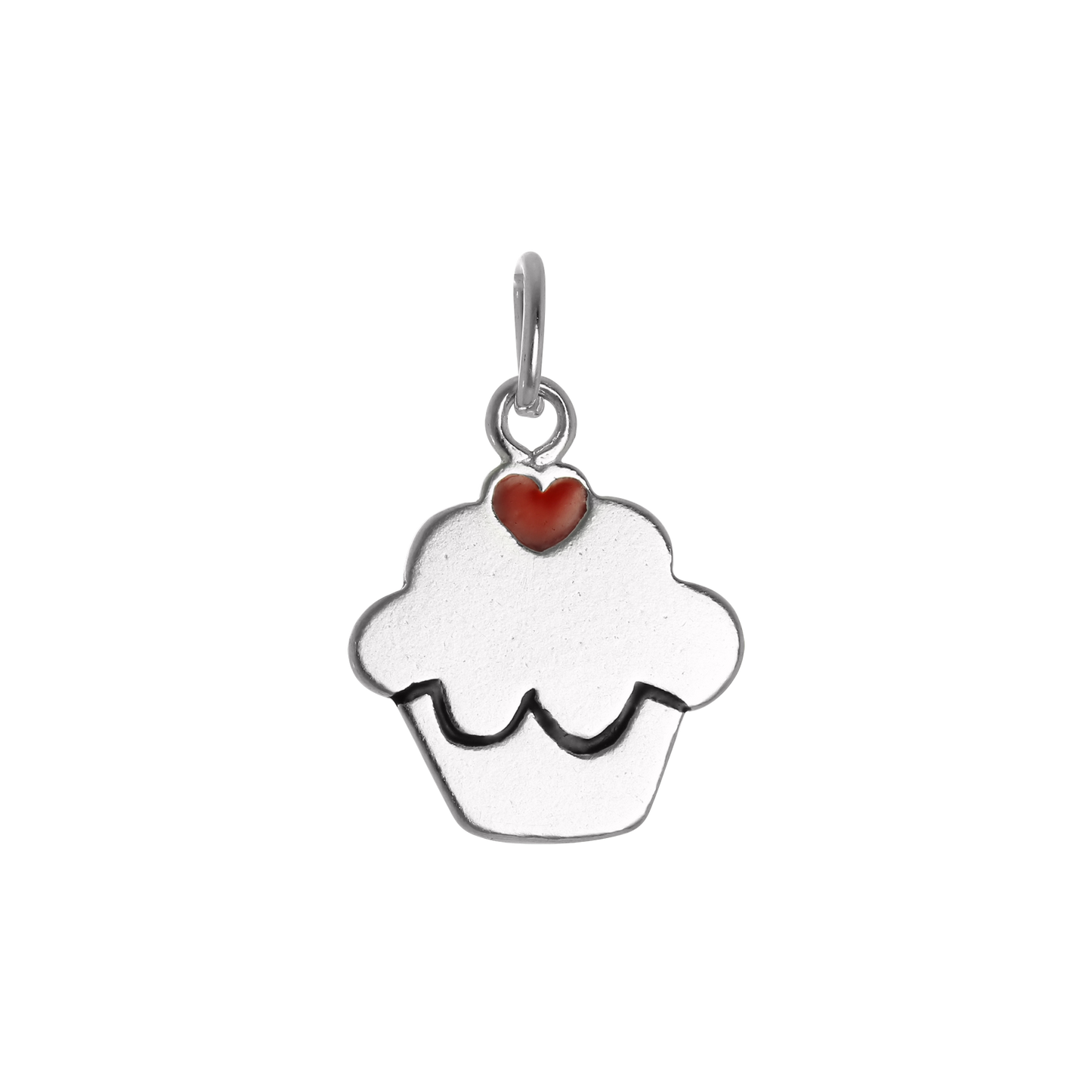 Sterling Silver & Enamel Cup Cake Charm